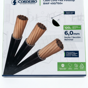 CABLE FLEX. No. 6.0MM # 8AWG 750V CELESTE CORDEIRO