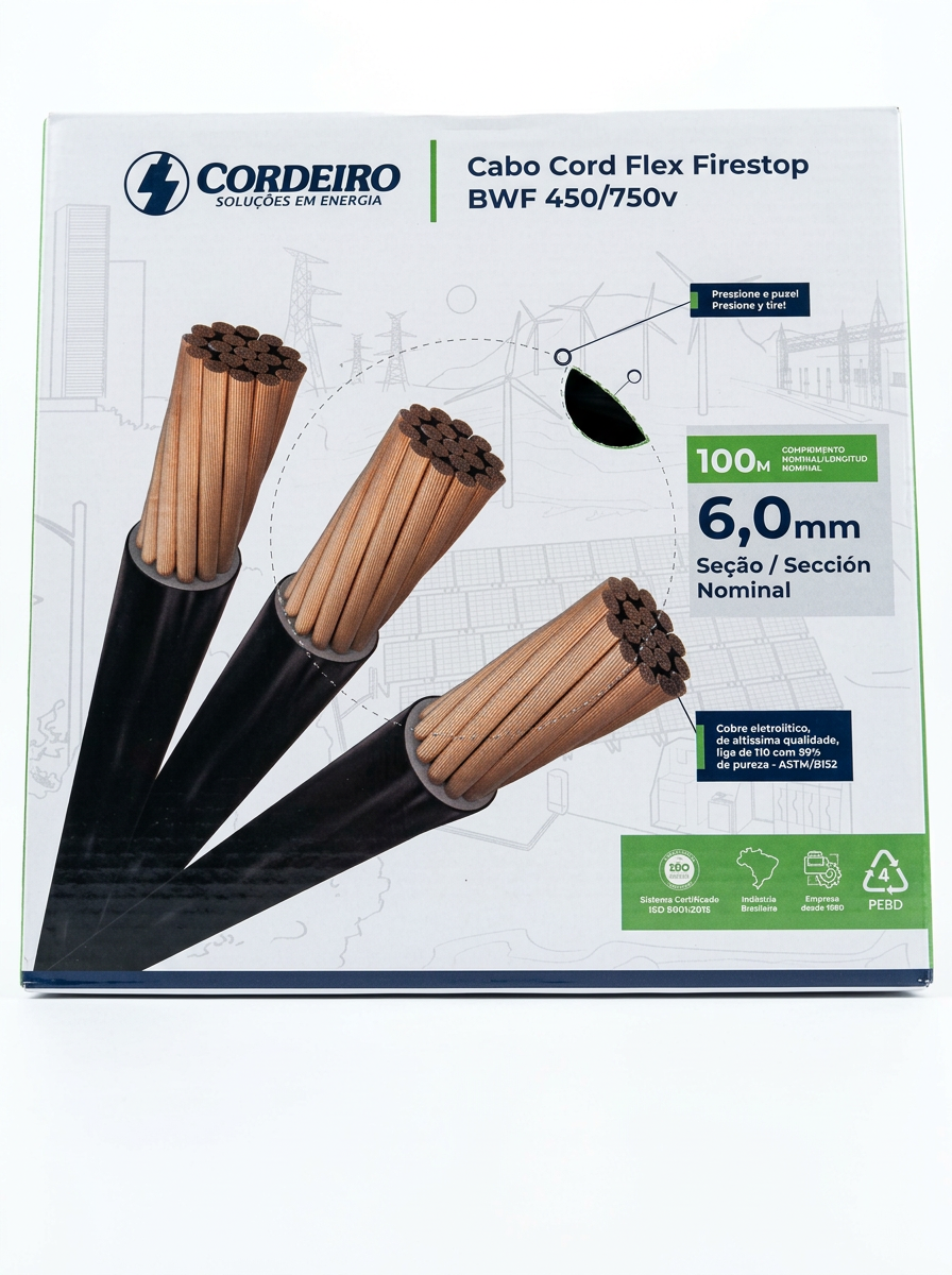 CABLE FLEX. No. 6.0MM # 8AWG 750V V/AMARILLO CORDEIRO